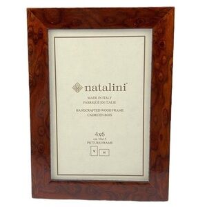 Natalini - ‘Brown - Burle pattern’ wood frame. 4“ x 6“. NWT.